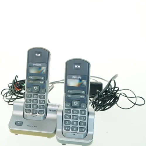 Philips trådløse telefoner med ladestation og kurv fra Philips (str. 15x5 cm)