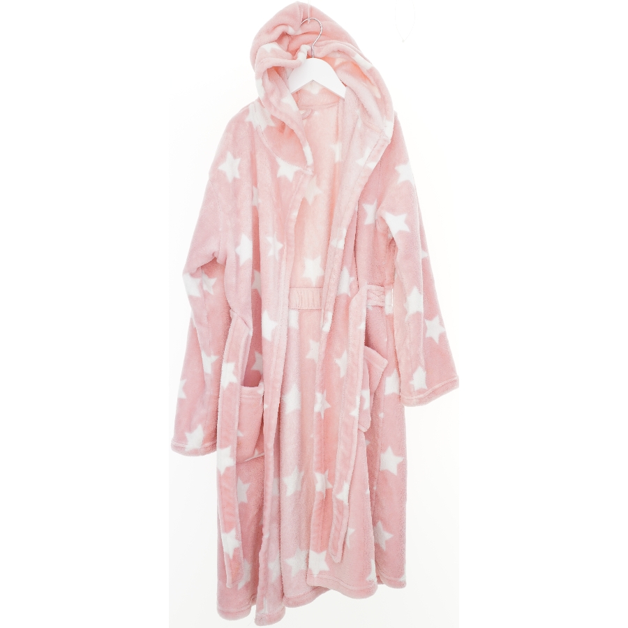 Lyserød badekåbe med hvide stjerner fra George (str. 164)