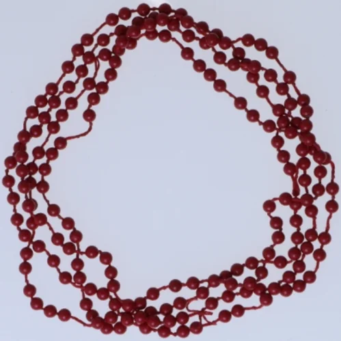 Rød perlekæde (str. 164 cm)