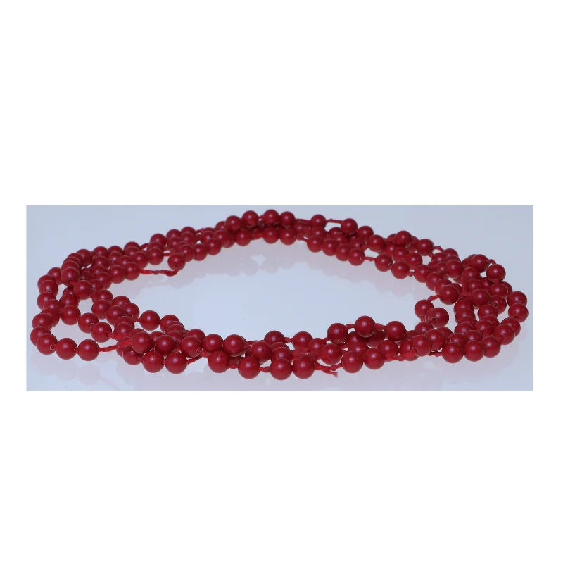 Rød perlekæde (str. 164 cm)