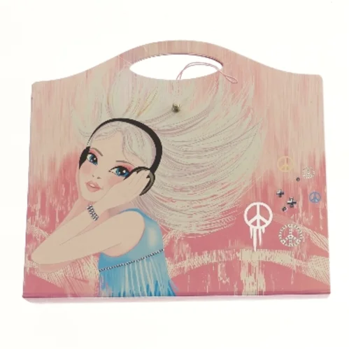 Pink fanebladsholder med illustration fra Top Model (str. 33x30 cm)