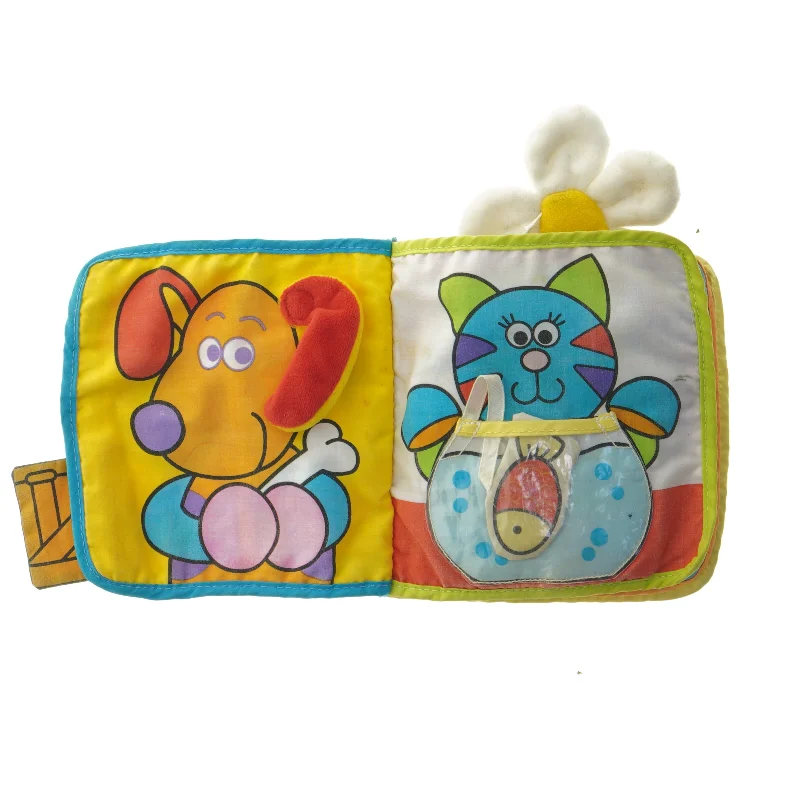 Stofbabybog med blomst (str. 13x13 cm)