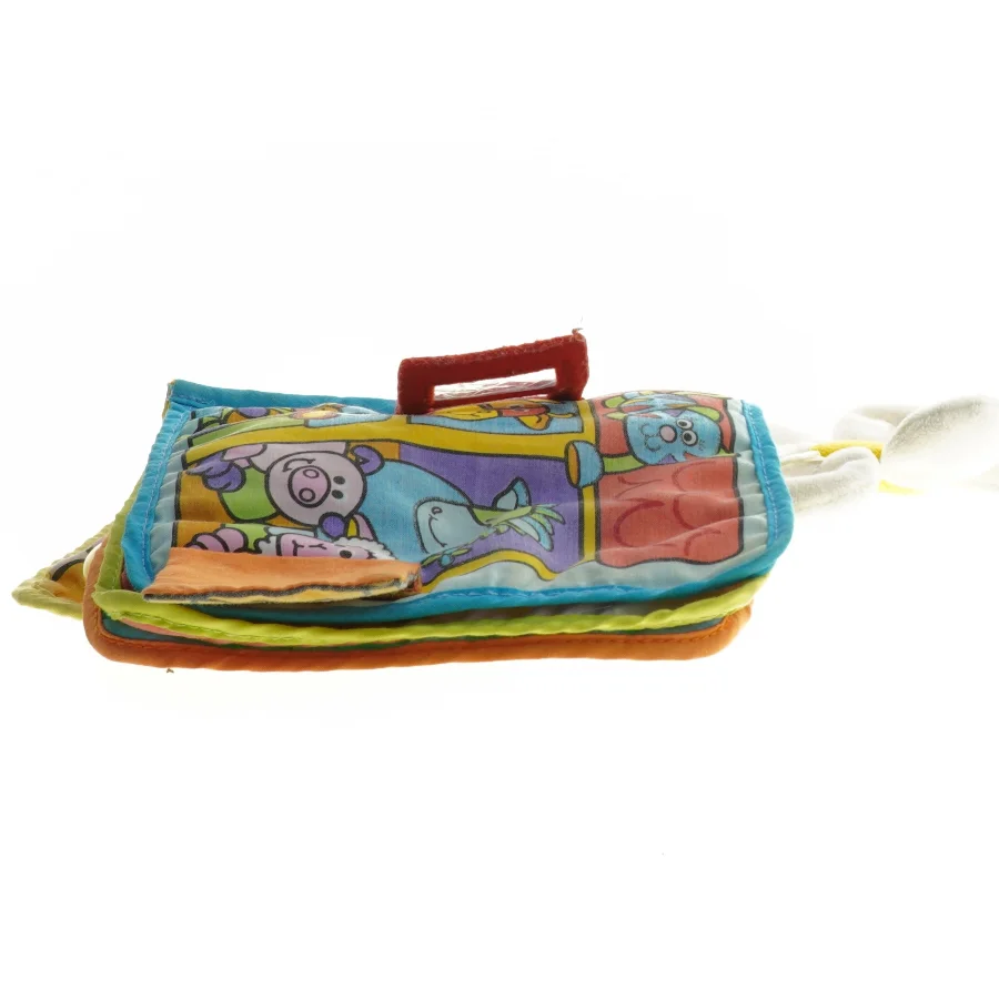 Stofbabybog med blomst (str. 13x13 cm)