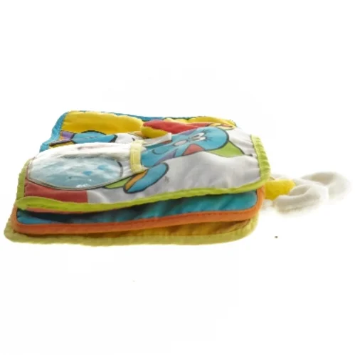 Stofbabybog med blomst (str. 13x13 cm)