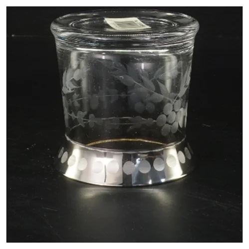 Dekorativ glasvase med mønster fra Lene Bjerre (str. 9x9 cm)