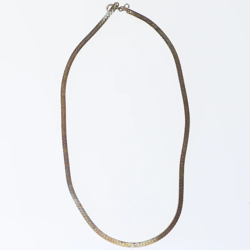 Guldfarvet kæde halskæde (str. 41 cm)