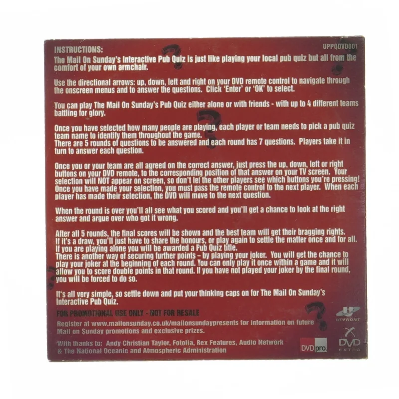 Interactive Pub Quiz 2008 DVD (str. 12,5x12,5 cm)