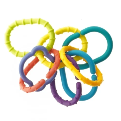 Farverige bideringe til baby (str. 10 cm)