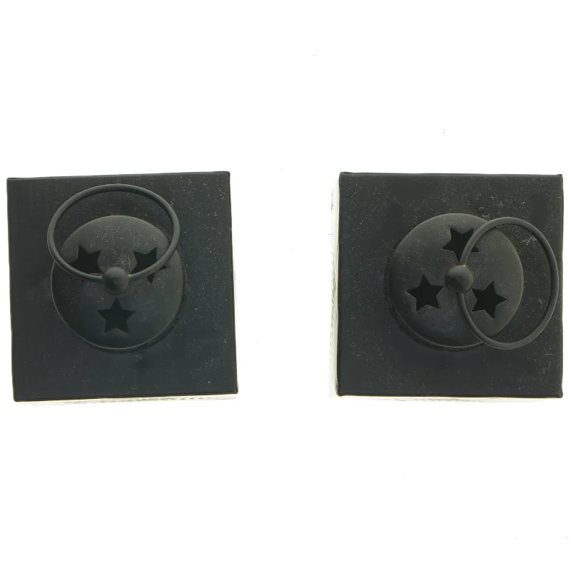 Sort julelanterne sæt (str. 16x9x9 cm)