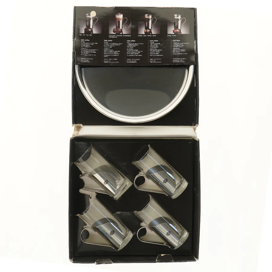 Regency Collection kaffeglas og bakke sæt fra Regency Collection (str. 31x31 cm)