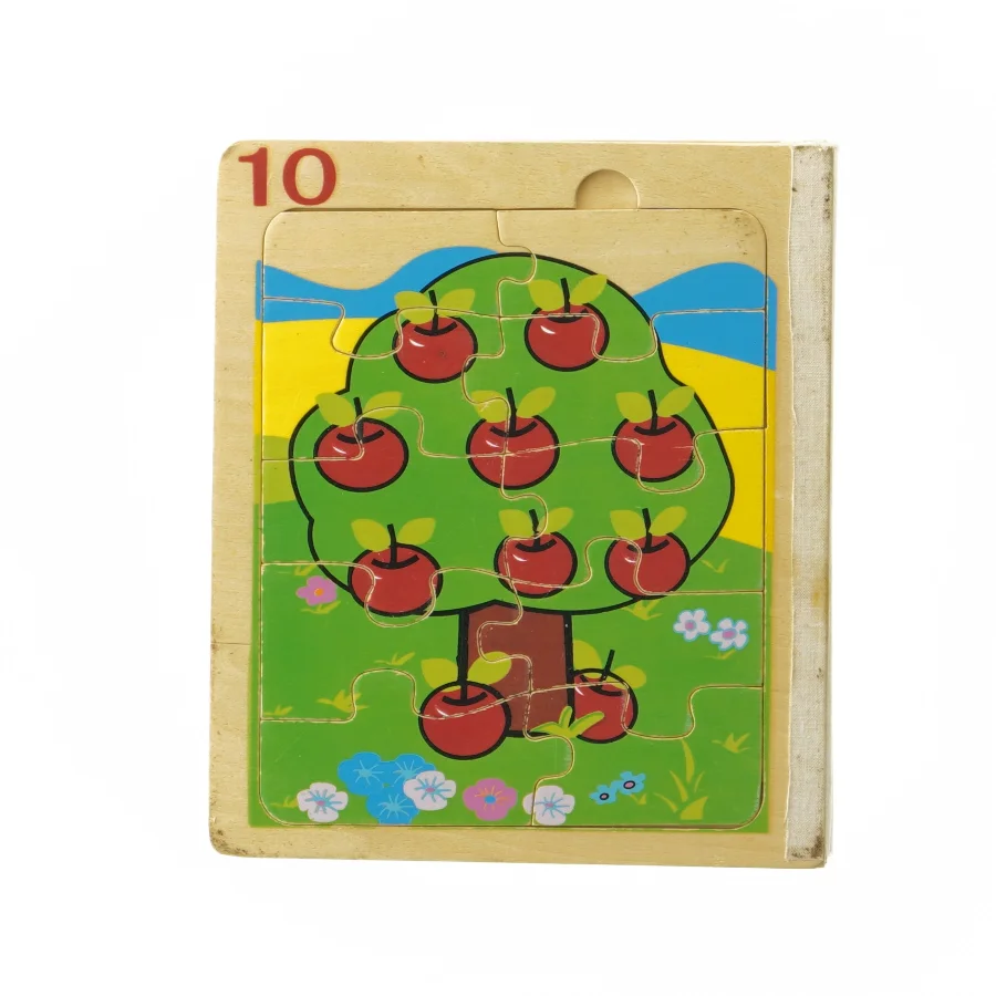 Træpuslespil med tal (str. 17x15x2,5 cm)