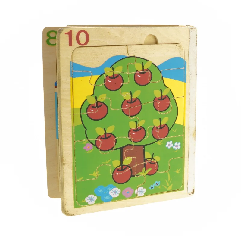 Træpuslespil med tal (str. 17x15x2,5 cm)