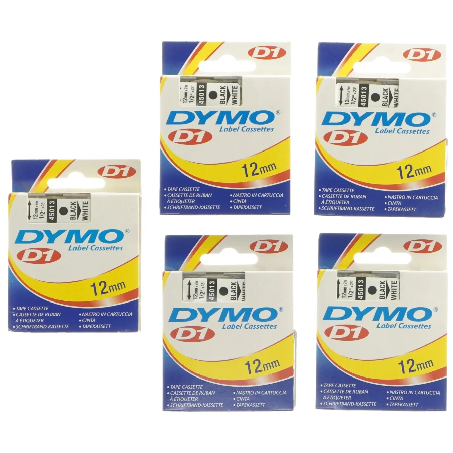 Dymo D1 Label Kassette 12mm fra Dymo (str. 9x9x7 cm)