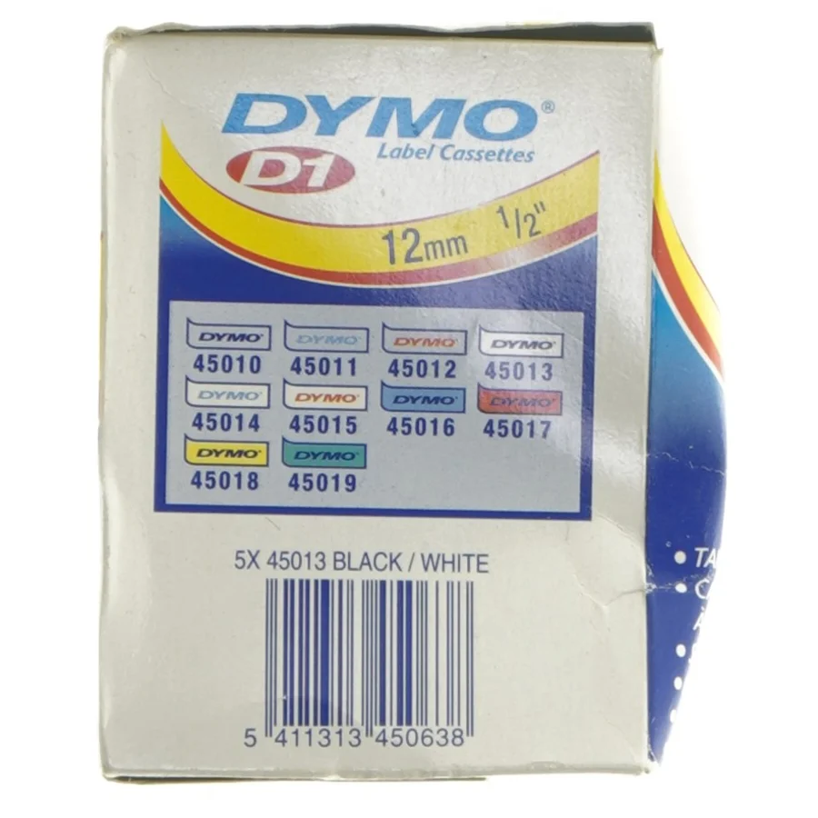 Dymo Label Kassette D1 12mm fra Dymo (str. 9x9x7 cm)