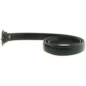 Sort bælte med slangeskindspræg fra Vero Rettile (str. 83 cm - første hul)