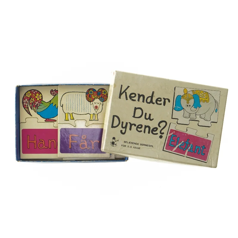 Kender Du Dyrene? Puslespil fra Kanego (str. 2,5x16x12 cm)
