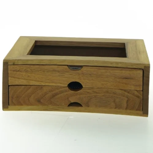 Træbilledramme med skuffe (str. 20x15 cm)