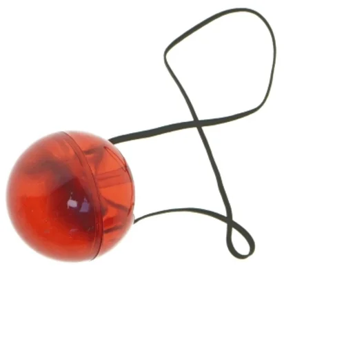 Rød kugleformet legetøj med elastik (str. Ø 4 cm)