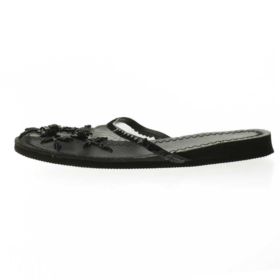 Sort udsmykket sandal (str. 36 )