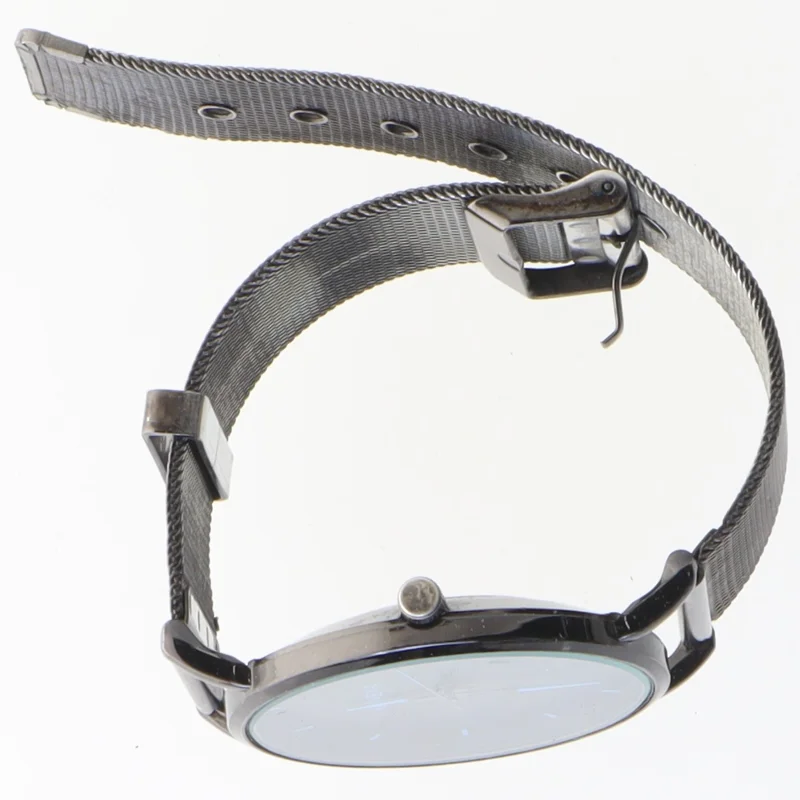 Herreur med sort rem fra Geneva (str. Ø 4 cm)