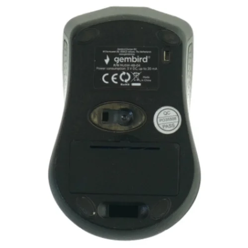 Sort trådløs mus fra Gembird (str. 10x7 cm)