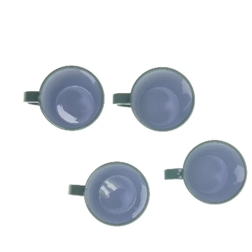 Camping krus - Sæt af 4 turkise krus fra Brunner (str. 4 stk Ø 9 cm længde 10,5 cm)