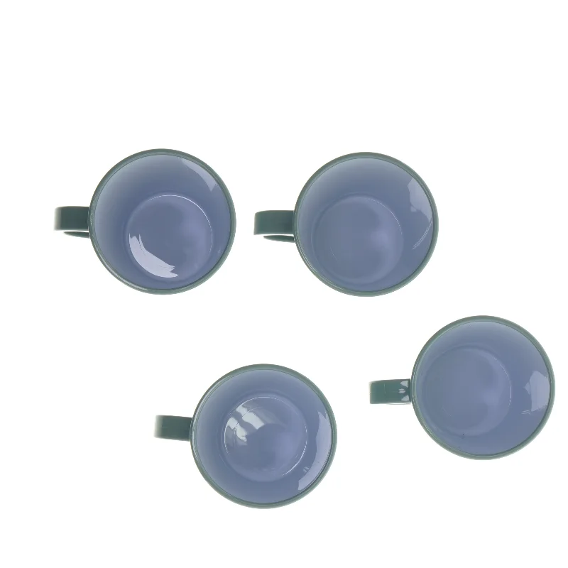 Camping krus - Sæt af 4 turkise krus fra Brunner (str. 4 stk Ø 9 cm længde 10,5 cm)