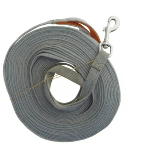 Grå hundeline med karabinhage