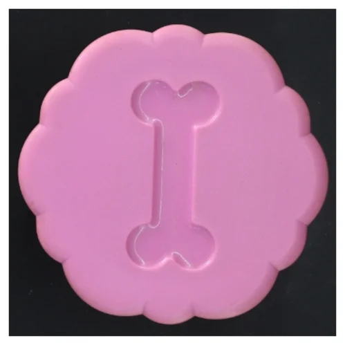 Glasbeholder med lyserødt låg (str. 11 cm)