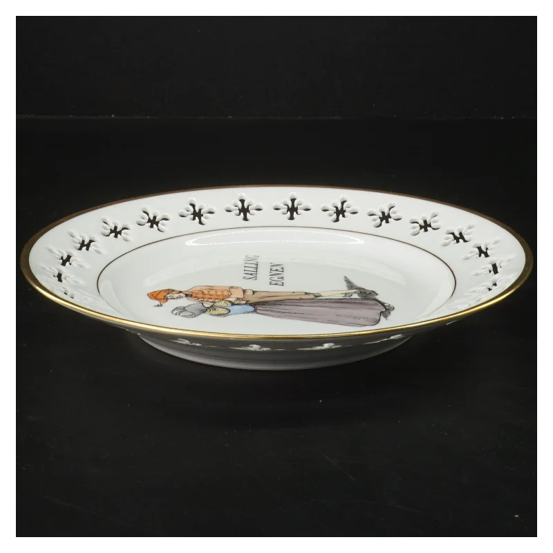 Dekorativ tallerken med Salling Egnen motiv fra Bing Og Grøndal (str. Ø 22 cm)