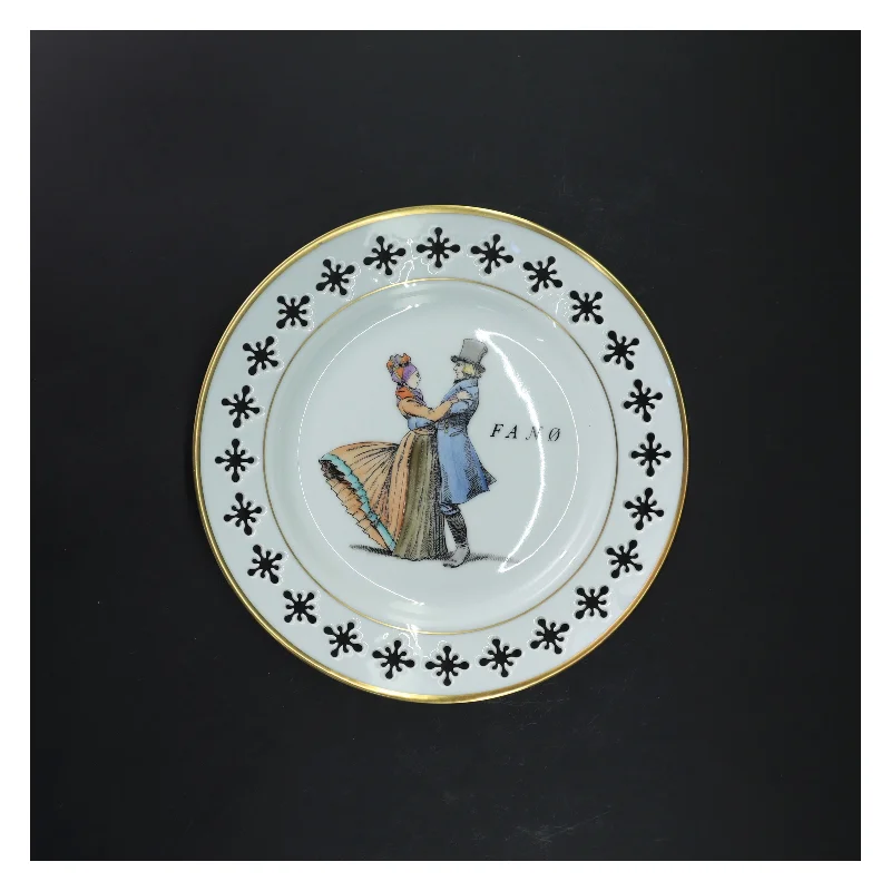 Porcelænstallerken med illustration fra Bing & Grøndahl (str. Ø 22 cm)