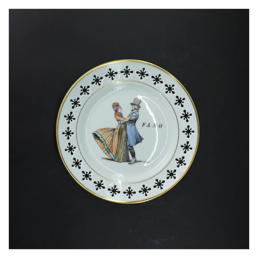Porcelænstallerken med illustration fra Bing & Grøndahl (str. Ø 22 cm)