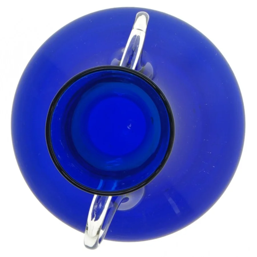 Blå glasvase (str. 21 x 12 cm)