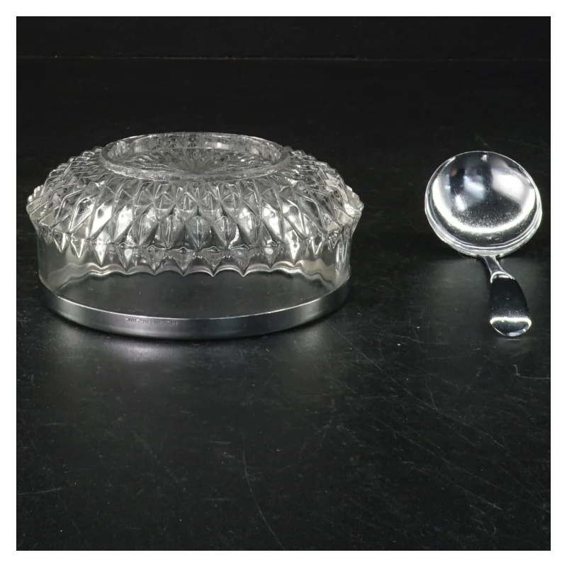 Retro krystalglas skål med ske