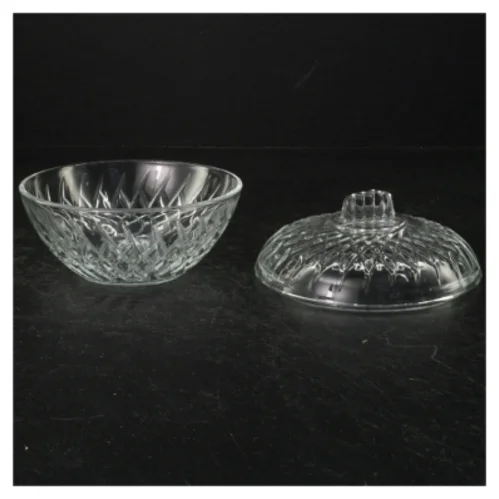 Krystalglas sukkerskål med låg