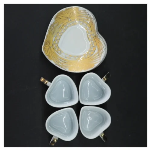 Retro tekopper og underkop med 24 karat guld belægning