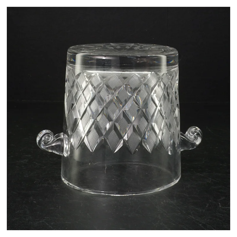 Slebet glas isspand i krystalglas (str. 14 cm)