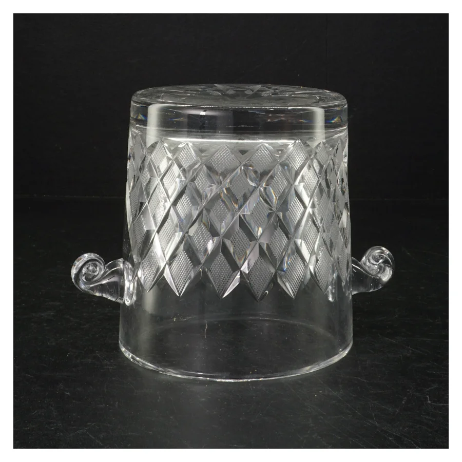 Slebet glas isspand i krystalglas (str. 14 cm)