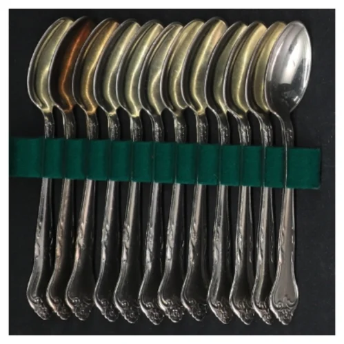 Sølvteskeer fra Cohr Alta i pletsølv