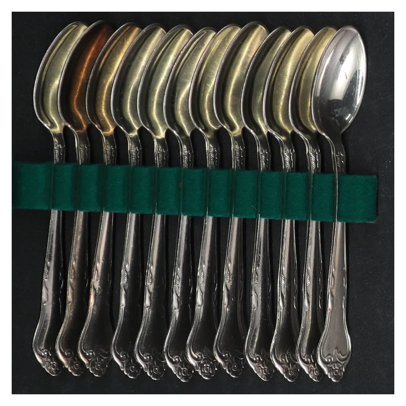 Sølvteskeer fra Cohr Alta i pletsølv