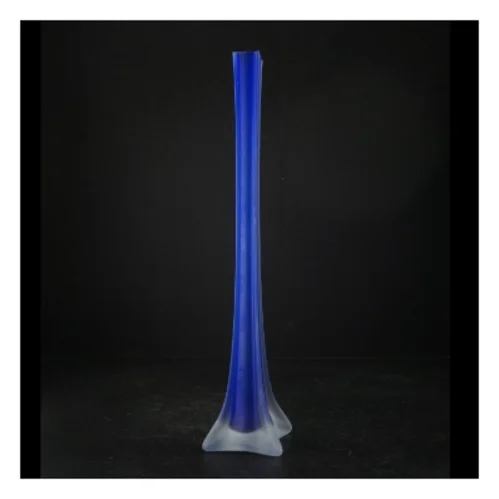 Blå glasvase (str. 40. cm)