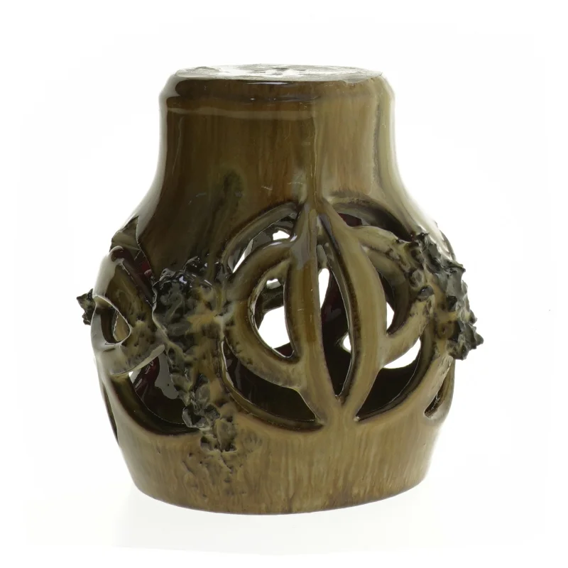 Keramik lava vase med organisk design (str. 11 x 15 cm)