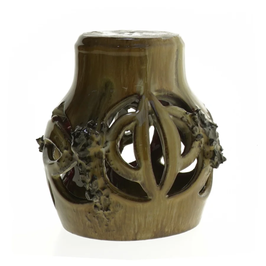 Keramik lava vase med organisk design (str. 11 x 15 cm)