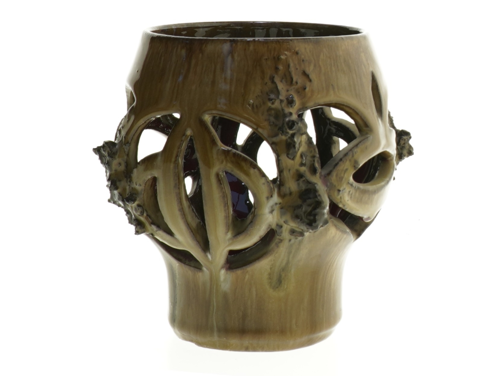 Keramik lava vase med organisk design (str. 11 x 15 cm)