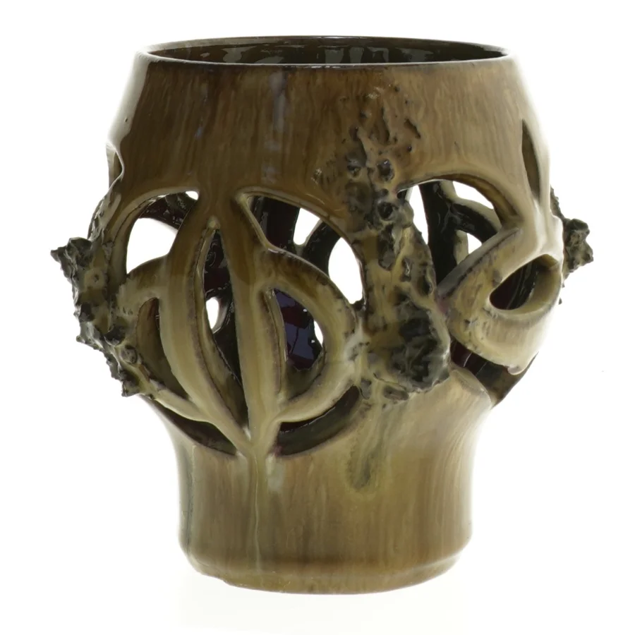 Keramik lava vase med organisk design (str. 11 x 15 cm)