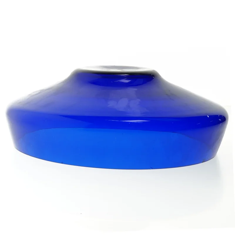 Blåt glasfad (str. 27 x 7 cm)