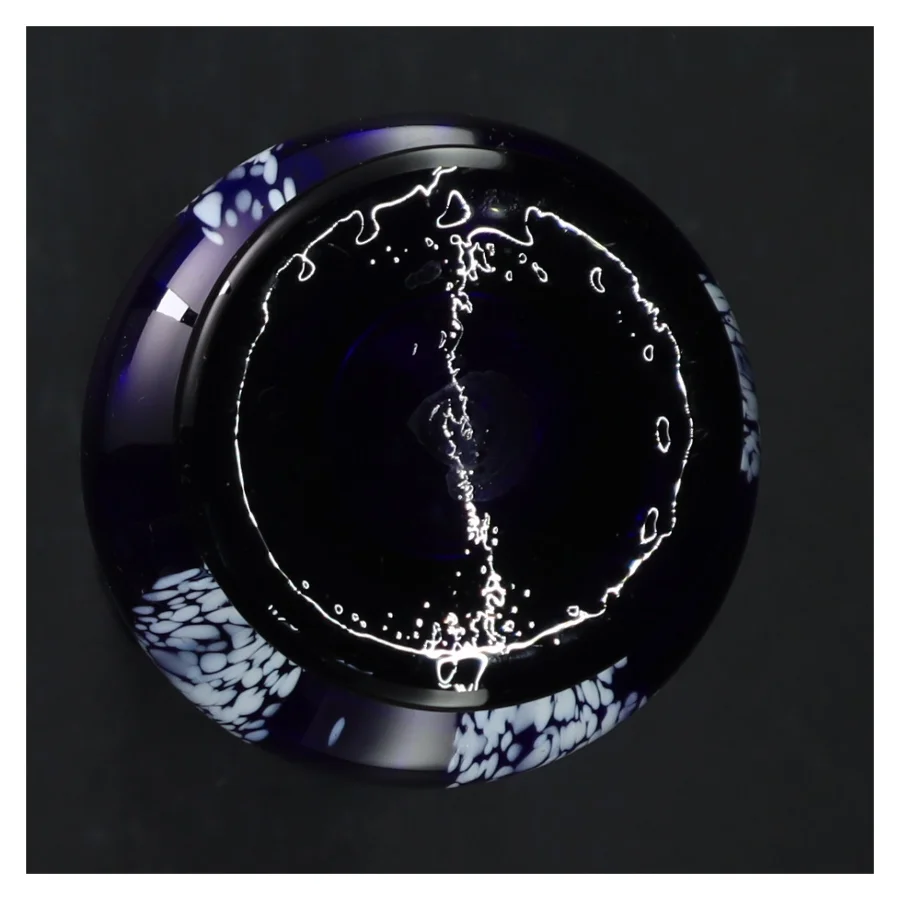 Blå glasvase (str. 27 cm)