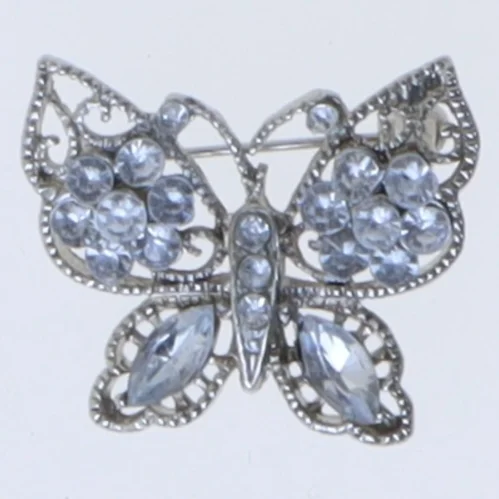 Sommerfugle broche med rhinsten (str. 3 cm)