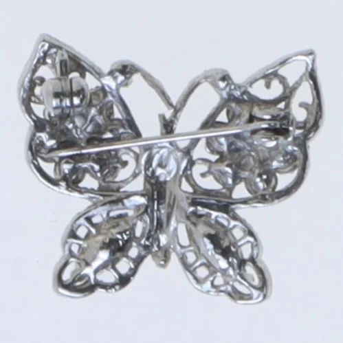 Sommerfugle broche med rhinsten (str. 3 cm)