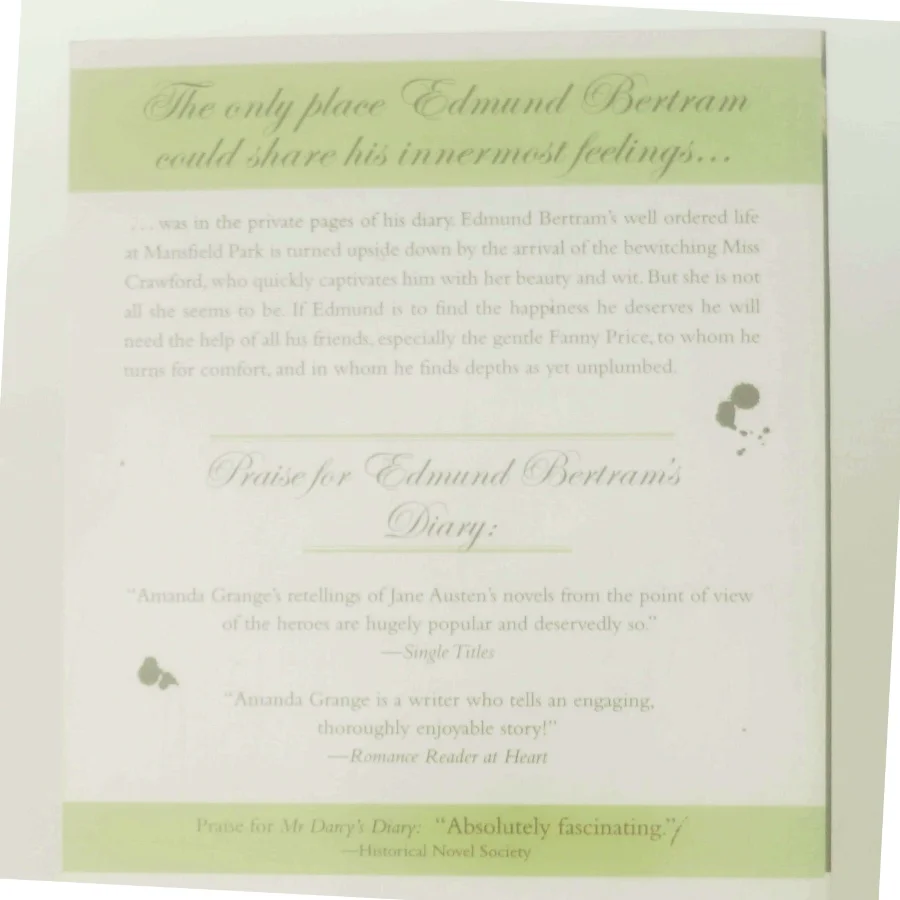 Edmund Bertram's Diary af Amanda Grange (Bog)